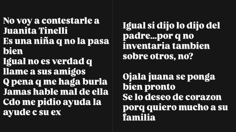 La respuesta de Yanina Latorre. La respuesta de Yanina Latorre.