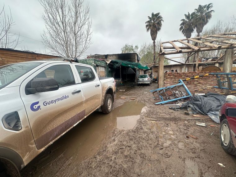 La municipalidad trabaja en la zona de las inundaciones en Guaymallén.&nbsp;