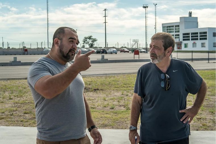 Pineyro inspeccionando un estadio en San Luis.&nbsp;