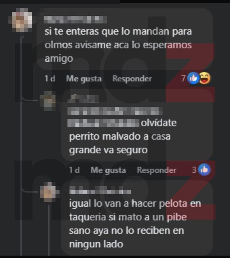 Los mensajes de un presunto preso con un familiar del fallecido. Los mensajes de un presunto preso con un familiar del fallecido.