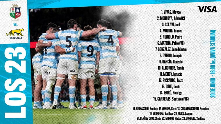 Los Pumas tienen equipo confirmado para chocar ante British & Irish Lions. Los Pumas tienen equipo confirmado para chocar ante British & Irish Lions.