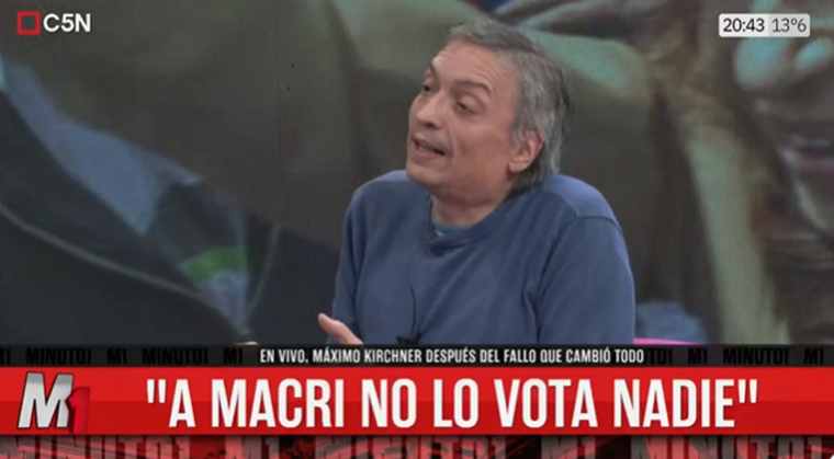Máximo Kirchner habló sobre la ratificación de la condena a Cristina Fernández de Kirchner.