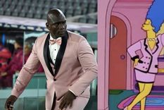 Segundo Castillo y Marge Simpson con su conjunto Chanel. Foto: Noticias Argentinas