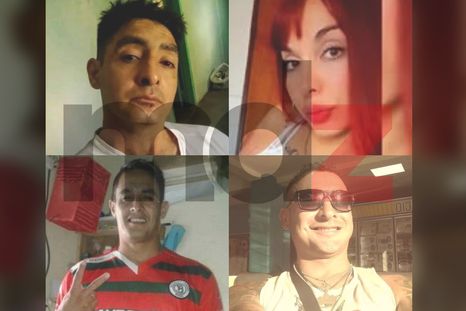 Arriba: el padre de la niña baleada, Marcelo José Agüero Delclaux, y su hermana, Yamila. Abajo, sus dos hermanos con pasos carcelarios: Mauricio y Diego Agüero Delclaux. Arriba: el padre de la niña baleada, Marcelo José Agüero Delclaux, y su hermana, Yamila. Abajo, sus dos hermanos con pasos carcelarios: Mauricio y Diego Agüero Delclaux.