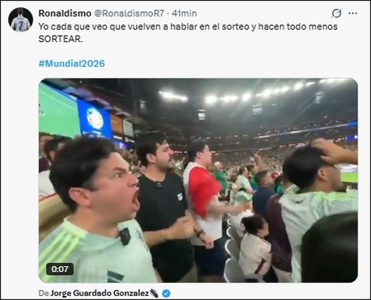 Las redes se llenaron de memes durante el sorteo del Mundial 2026. Las redes se llenaron de memes durante el sorteo del Mundial 2026.
