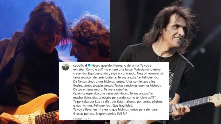 La conmoción de Coti Sorokin tras la muerte de Felipe Staiti. La conmoción de Coti Sorokin tras la muerte de Felipe Staiti.