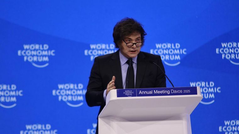 Javier Milei en su última participación en el Foro de Davos