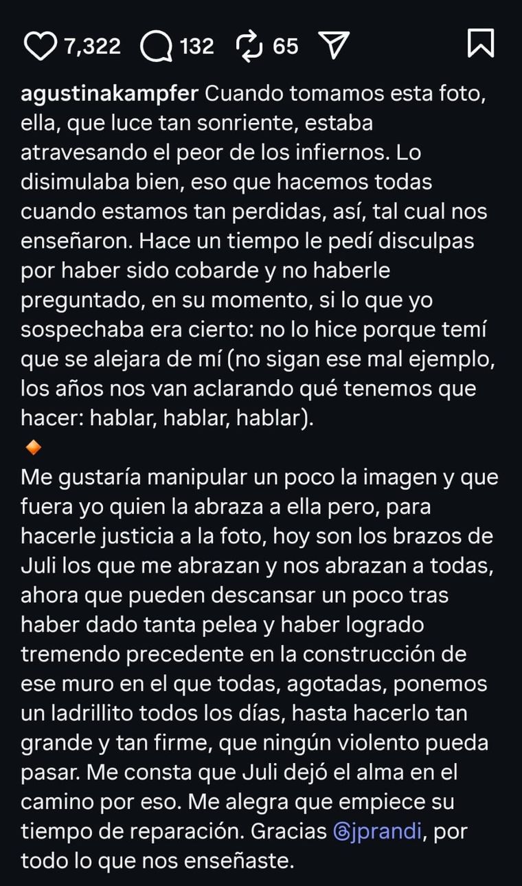 Las emotivas palabras de Agustina tras la condena impartida por la Justicia. Las emotivas palabras de Agustina tras la condena impartida por la Justicia.