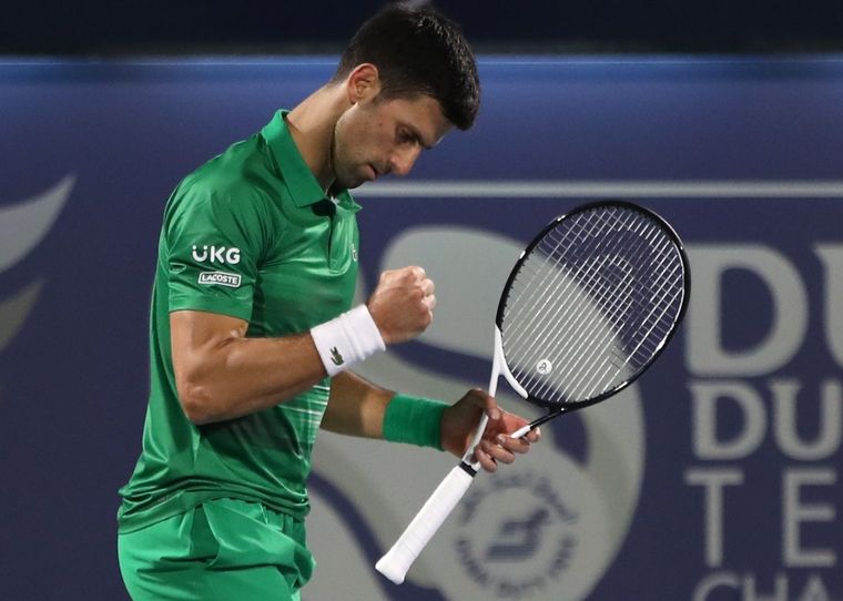 Djokovic debutó con victoria en Dubai. Foto: @SC_ESPN