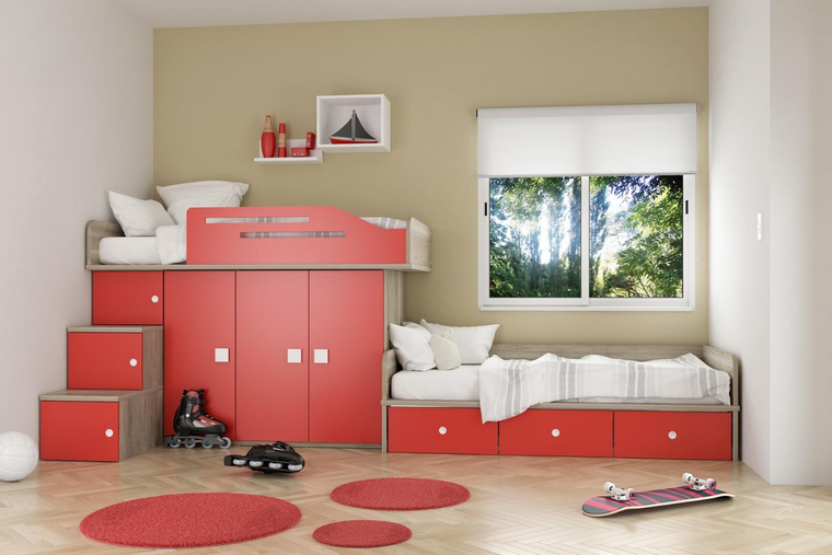 Las camas verticales son una solución de decoración ideal para dormitorios de niños. Foto: Instagram