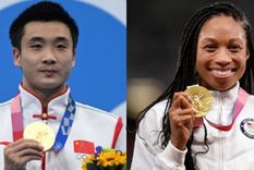Cao Yuan y Allyson Felix. Foto: GETTY IMAGES