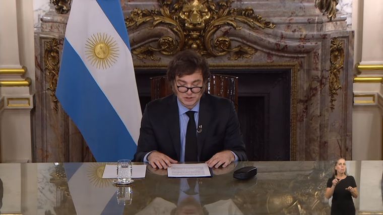 Javier Milei hablará a las 21 por cadena nacional