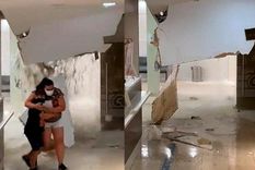 El techo se derrumbó por la abundante caída de agua Foto: elancasti.com.ar