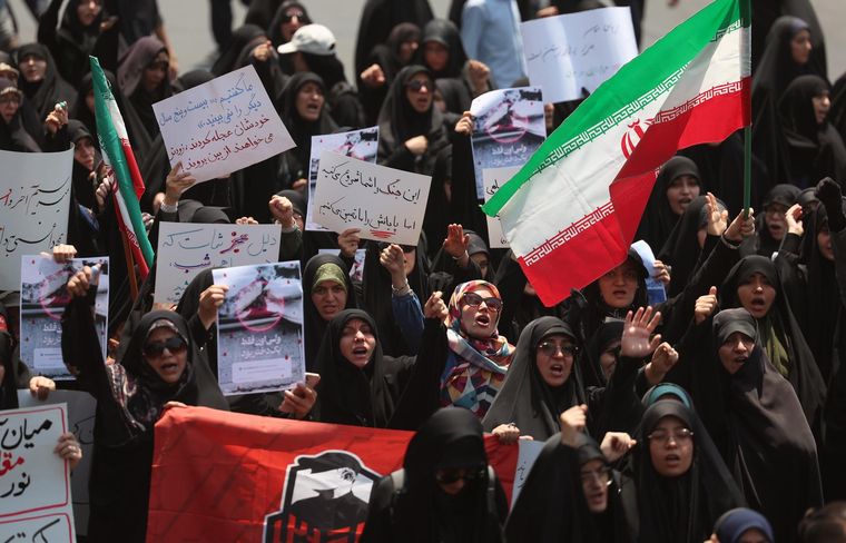 Irán protesta contra los ataques de Estados Unidos e Israel. Foto EFE