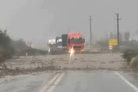 Captura de los sedimentos sobre la Ruta 7. Captura de los sedimentos sobre la Ruta 7.