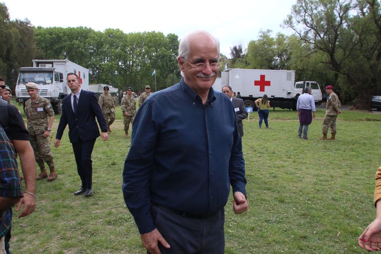 Jorge Taiana durante una parte del simulacro Foto: Maximiliano Ríos/MDZ