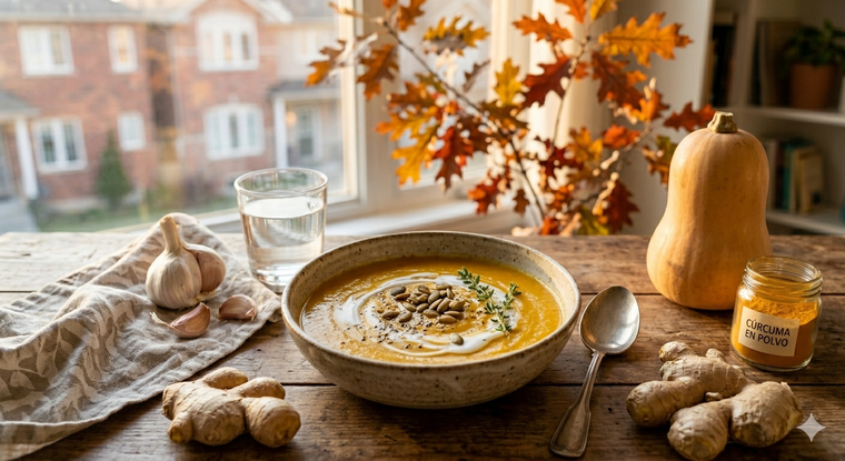Sopa crema de calabaza. Fuente: IA Gemini
