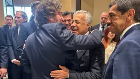 Javier Milei y Alfredo Cornejo en Estados Unidos.