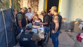 El allanamiento en La Paz, donde secuestraron drogas y dinero. El allanamiento en La Paz, donde secuestraron drogas y dinero.