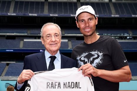 Rafa Nadal junto a Florentino Pérez, presidente del Real Madrid. Rafa Nadal junto a Florentino Pérez, presidente del Real Madrid.