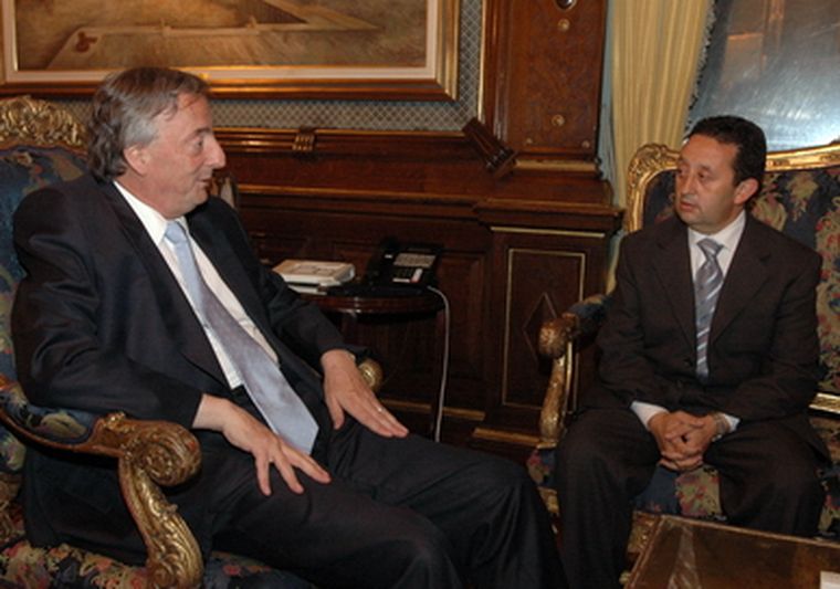 Kirchner y Jaque, otra vez juntos en la Casa Rosada. Foto: Presidencia