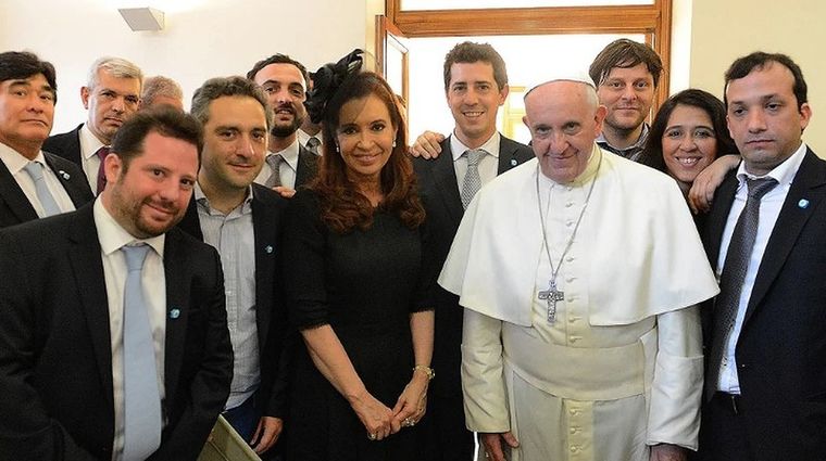 La comitiva que acompañó a Cristina Kirchner en su viaje al Vaticano Foto: Télam