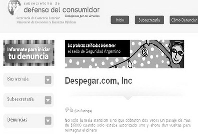 Una imagen de las denuncias.