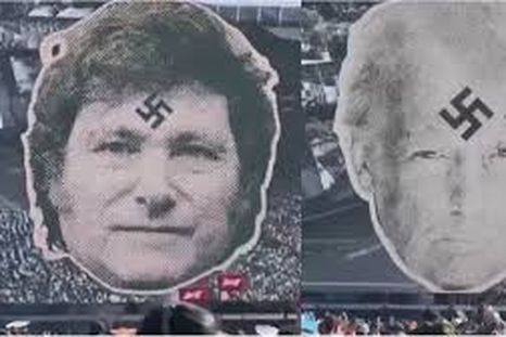 polemica en el lollapalooza chile: proyectaron una imagen de milei con una esvastica en pleno show polemica en el lollapalooza chile: proyectaron una imagen de milei con una esvastica en pleno show