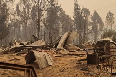 MDZol | La intensidad de los incendios en Chile ha sido tan fuerte que en sólo cinco días se ha quemado en el país una superficie equivalente a dos años de incendios. Foto: JOHN SANHURZA CORTÉS