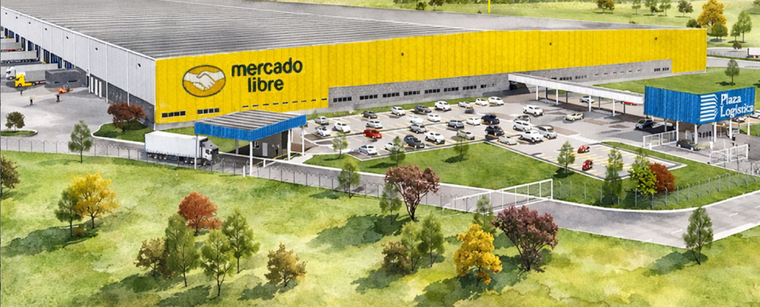 Render del proyecto de centro logístico de Mercado Libre en Escobar