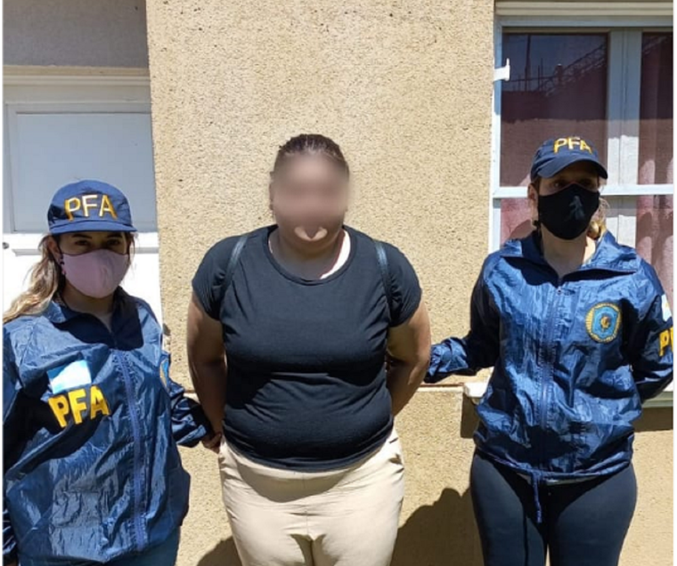 La sospechosa. Foto: Policía Federal.