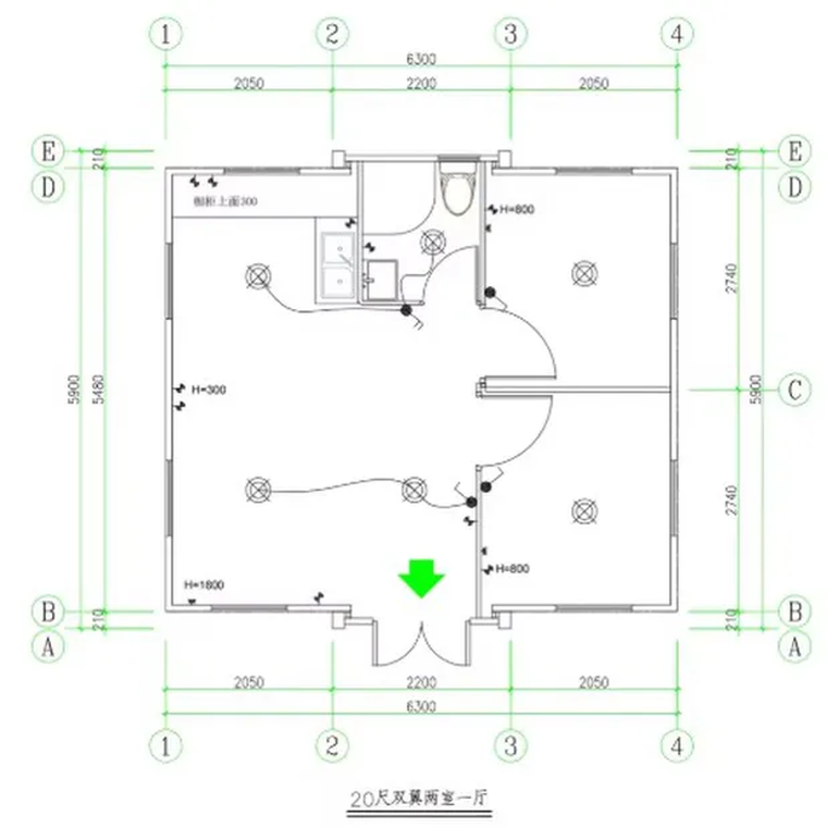 Ejemplo de plano de una casa prefabricada en AliExpress. Ejemplo de plano de una casa prefabricada en AliExpress.
