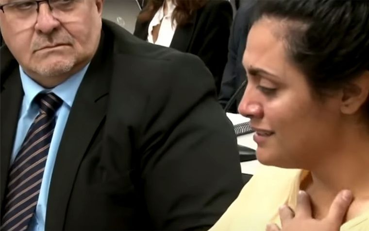 Brenda Agüero en el juicio. Foto: captura de video.