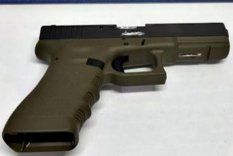 El arma que le incautaron al mendocino en el paso a Chile. 