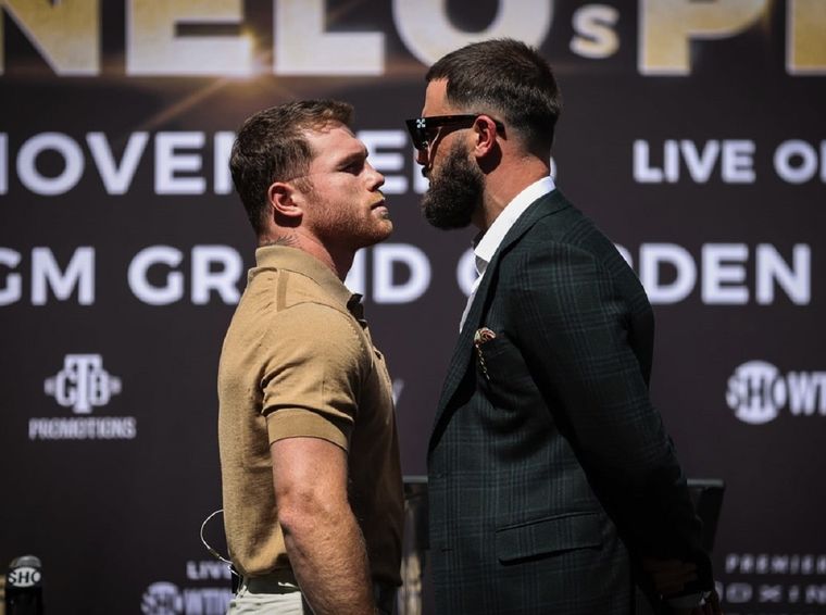 Canelo y Plant, cara a cara. Foto: Showtime