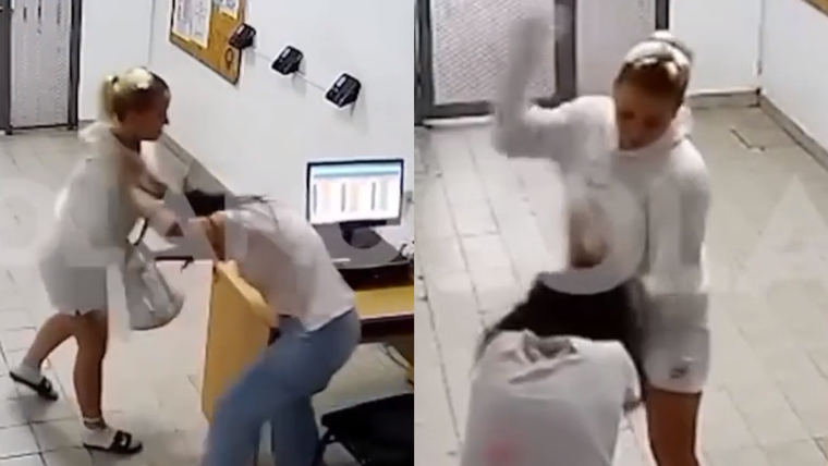 La brutal agresión quedó registrada por las cámaras de seguridad del nosocomio.