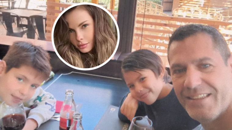 Herman Krause junto a sus hijos, Paco y Mateus, y la madre, Juliana Magalhaes de Lima Foto: Instagram @hermanfk