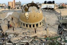Mezquita destruida en Khan Younis, en el sur de Gaza. Foto: Getty Images