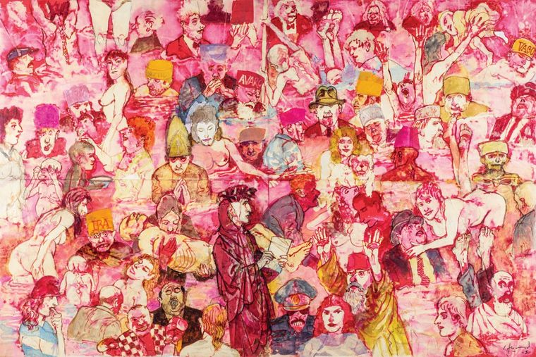 Dante en el infierno (2005, técnica mixta sobre papel) de Carlos Alonso
