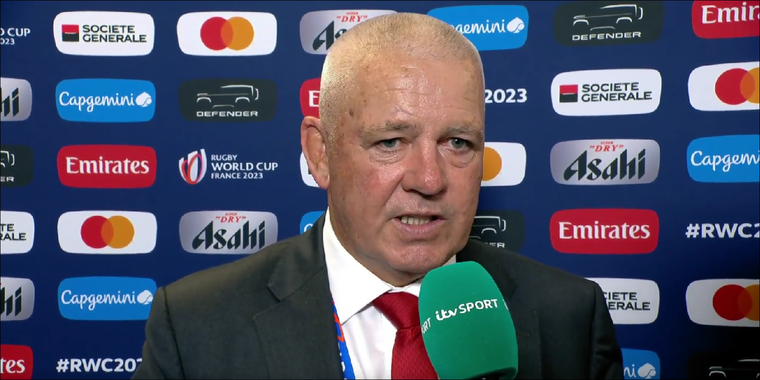 Gatland, el DT de Gales, se quejó por el cambio de árbitro en la derrota ante Los Pumas. Foto: ITV Rugby