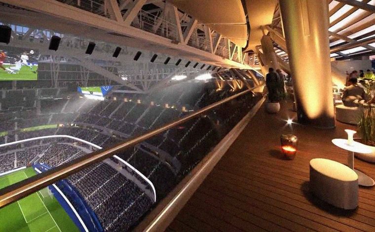 El estadio tendrá un lujoso restaurante en su parte alta Foto: Real Madrid