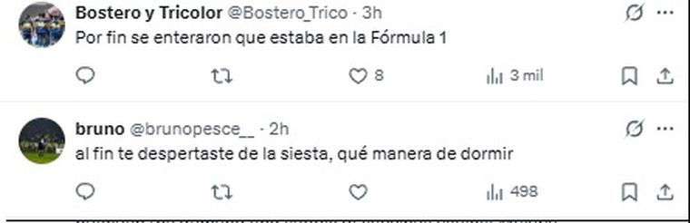 Los hinchas de Boca reaccionaron al posteo en apoyo de Franco Colapinto. Los hinchas de Boca reaccionaron al posteo en apoyo de Franco Colapinto.