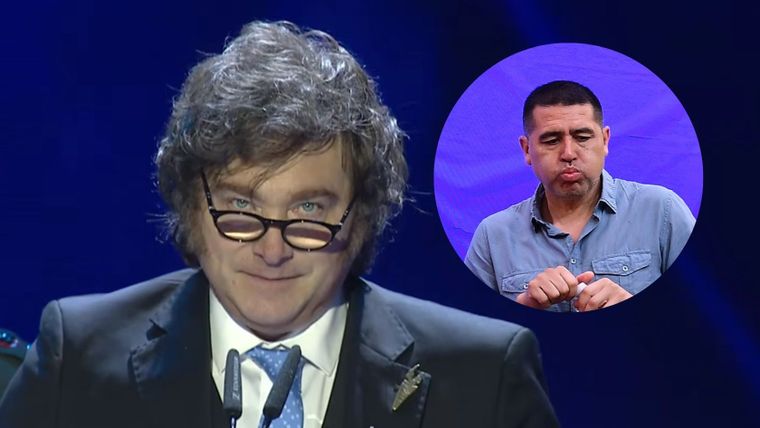 El presidente Javier Milei siempre estuvo enfrentado a Juan Román Riquelme.