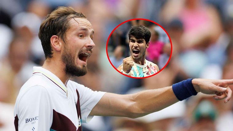 Medvedev no cree que Alcaraz sea imbatible de cara a las semis en el US Open Foto: EFE