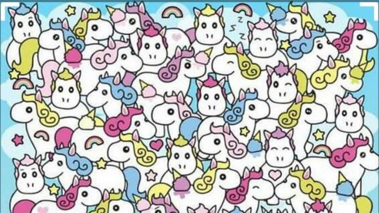 Acertijo visual, reto visual, unicornio