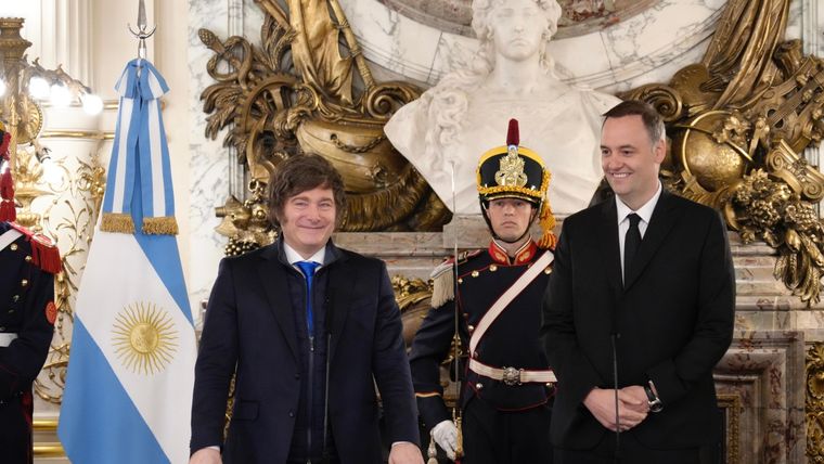 Javier Milei y Manuel Adorni en Casa Rosada