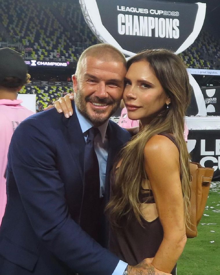 La bajada de línea de Victoria Beckham a David en medio del gol de Messi David y Victoria Beckham en la final de la Leagues Cup 2023. Foto: Instagram @victoriabeckham