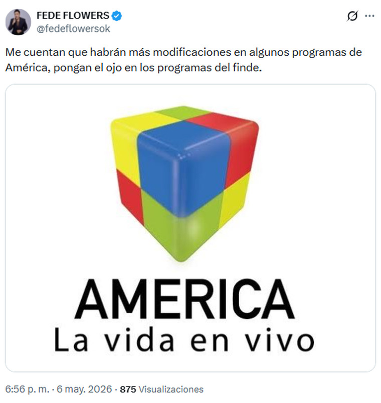 Afirman que seguirán los cambios en canal América. Afirman que seguirán los cambios en canal América.