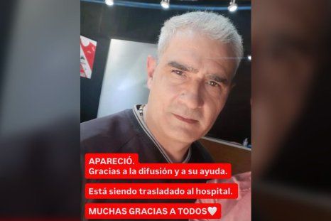 David Alejandro Román tiene 54 años y estuvo tres días desaparecido. David Alejandro Román tiene 54 años y estuvo tres días desaparecido.