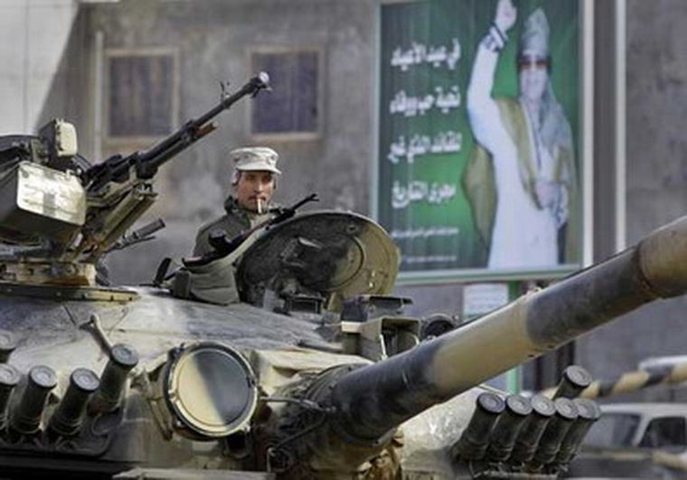 Tropas de Gadafi en Zauiya.